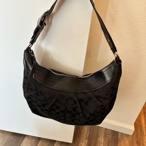 Coach Women's F13741 Soho Pleated Hobo Shoulder Handbag Purse black